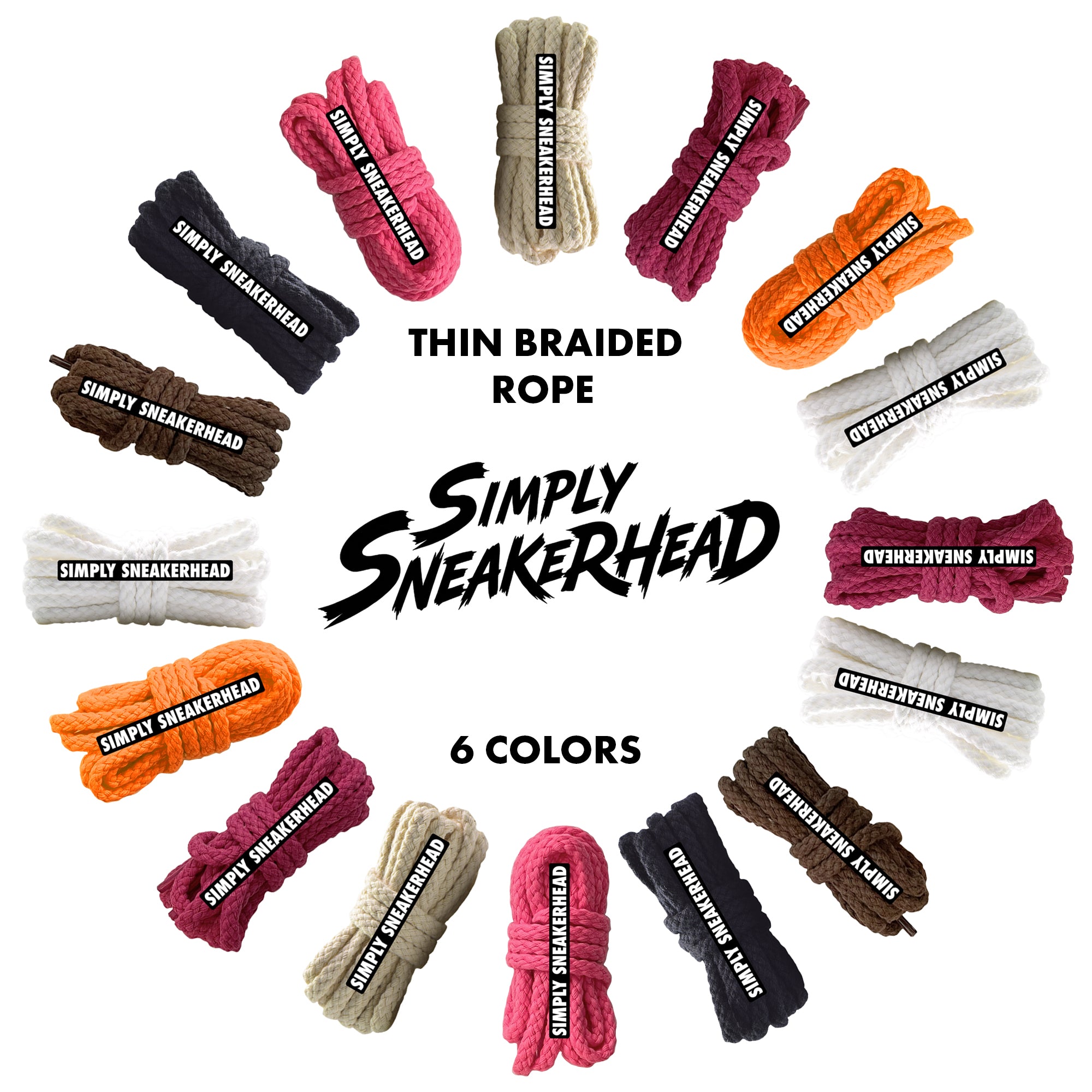 Thin Braided Rope Replacement Shoelaces
