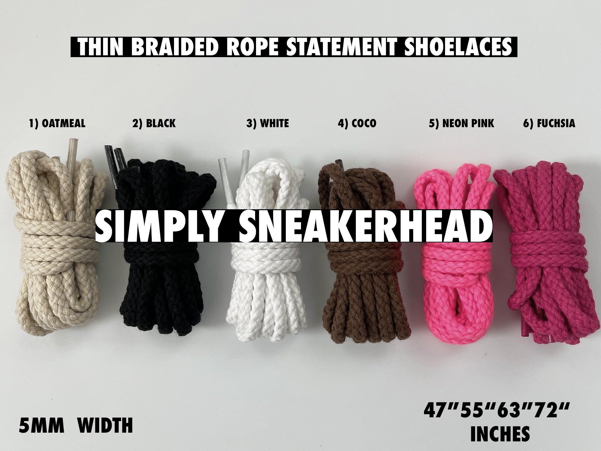 Thin Braided Rope Replacement Shoelaces